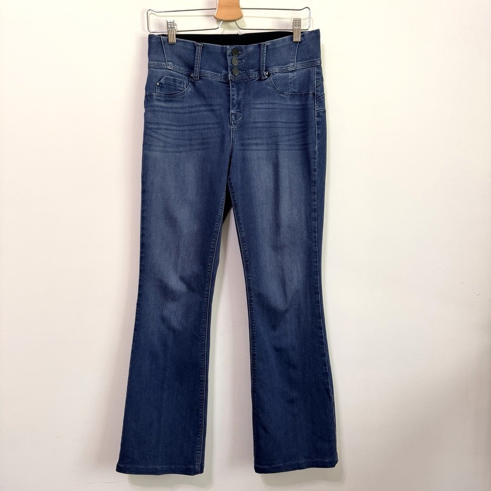 Laurie Felt Curve Silky Denim Boot Cut Jeans S Pull On 30x30 Stretch Blue Casual